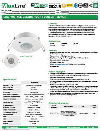 Low Voltage Ceiling Mount Sensor